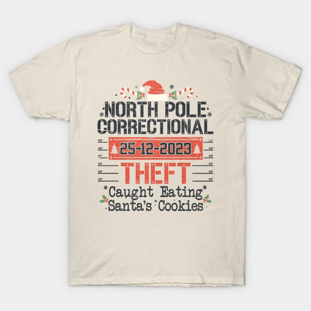 North Pole Correctional Theft T-Shirt by Junalben Mamaril